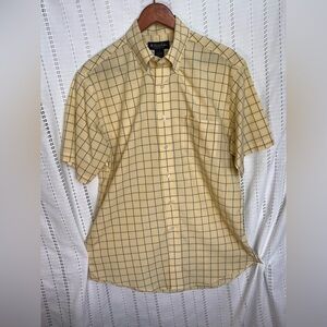 Brooks Brothers Yellow Plaid Casual Shirt Size Medium Like New Condition